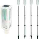 Aolyty Solar Lights Outdoor, Waterproof Driveway Markers Reflective, Warning Flash Light with 2 Lighting Modes, LED Solar Light 4 Pack for Parking Lots, Yard, Sidewalk, Stop Sign, 30 Inches (White)