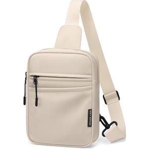 GOLF SUPAGS Small Sling Bag for Women and Men, Crossbody Bags Daypack Trendy Fanny Pack Chest Bags with Extended Strap Cross Body Bag for Outdoors Leisure Hiking Travel, Apricot