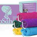 SubSahara Authentic African Net Sponge - 5 Pack Exfoliating Bath & Shower Loofah Sponge for Body & Face, Gentle Scrubber for All Skin Types, Travel, Durable (Purple,Blue,Red,Green,Yellow)