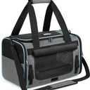 rabbitgoo Cat Carrier Soft with Rollable Flap, Travel Safe for Car Airline | Comfortable for Anxious Kittens, Collapsible Portable Carrying Bag, Small Medium Cats, Escape Proof, Grey, 19"Lx12"Wx12"H