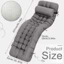 Tudomro 66'' Outdoor Chaise Lounge Cushion Waterproof Patio Pool Chaise Lounge Cushion with Headrest Pillow Tie Fade Resistant Replacement Longue Rocking High Back Chair(Dark Gray,2 Pcs), 66.14 x 19.69 x 3.9 inches