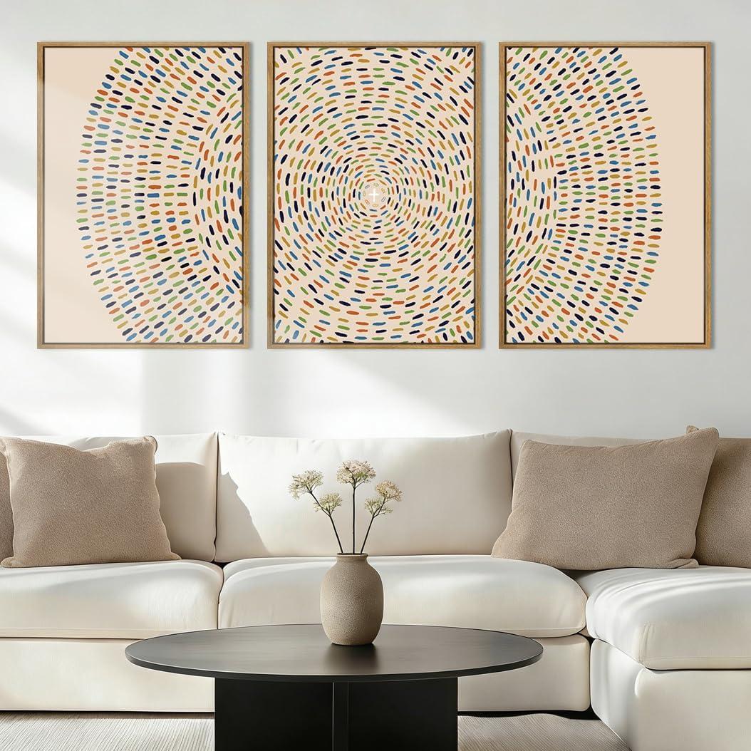 Anyzal Large Jesus Feeds the 5000 Framed Wall Art 16x24 Inch Christian Religious Canvas Wall Decor Minimalist Modern Faith Spiritual Painting for Living Room Bedroom Set of 3