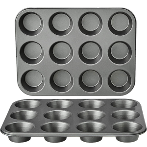 Amazon Basics Nonstick Round Muffin Baking Pan, 12 Cups, Set of 2, Gray, 13.9x10.55x1.22"
Amazon's Choice