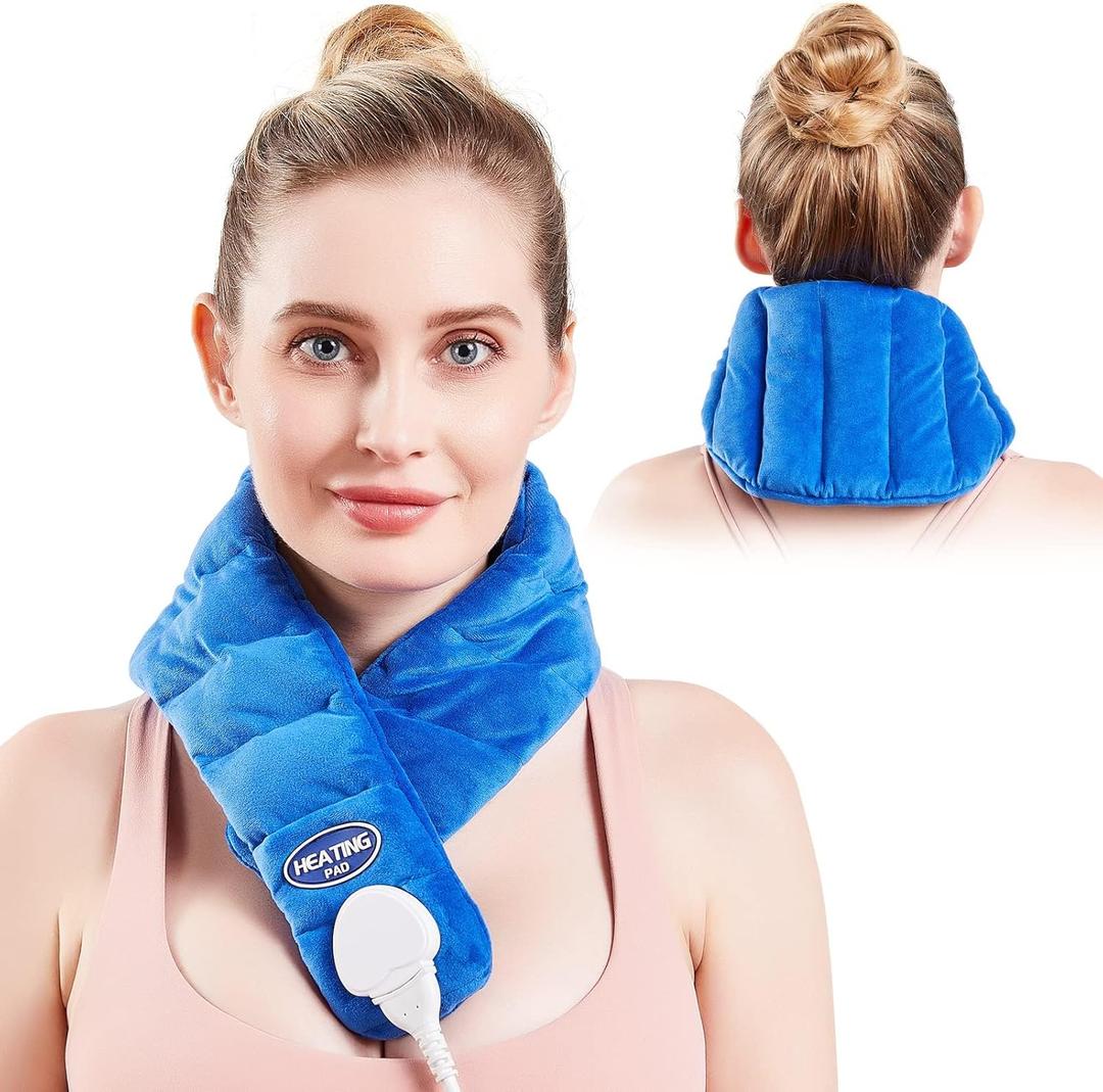 JOBYNA Neck Heating Pad, Hands-Free Electric Heated Neck Wrap for Neck Pain Relief, Upgraded Fast Neck Heat Pad, 10-90min Timer with Countdown, 86-158 Adjustable Temperature (Universal Size)