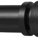 Ivilon Curtain Rods for Windows - Diamond Knurled End Cap, 1 inch Diameter, Telescoping Adjustable Curtain Rod, 72 to 144 Inches. Color Black
