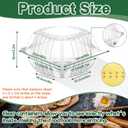 100 Pack Clear Clamshell Food Containers, Disposable Food Containers with Lids, 6 x 6 Inch Hinged Plastic To Go Containers for Dessert, Cake, Salad, Bakery Supplies - With sealing sticker