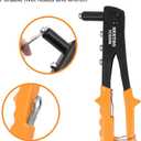 BEETRO Heavy Duty Hand Riveter, Rivet Gun, 3/32"-1/8"-5/32"-3/16", 4 Nosepieces Set Includes 100pcs Rivets, Durable and Suitable for Metal, Plastic and Leather