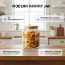 kitchentoolz 1/2 Gallon Mason Jar - Borosilicate Half Gallon Mason Jars Large - 64oz Wide Mouth Big Storage with Wooden Lid - Half Gallon Glass Jar - 4 Pack
