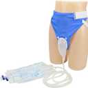 Urine Collection Bag Condom Catheters for Men Reusable Portable Wearable Urinary Drainage with 2 Urine Catheter Bag System (Blue-Elderly Men)