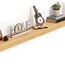 Marsmiles Natural Wood Floating Shelves, 72'' Long, 9.3'' Deep, Set of 1