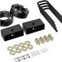 Richeer 3" Front and 2" Rear Leveling Lift Kit for 2005-2023 Tacoma, 3" Front Strut Spacers and 2" Rear Black Leveling Lift Block Kit Extended Square U-Bolts, 3"+2" Height for 2005-2023 Tacoma 2WD/4WD