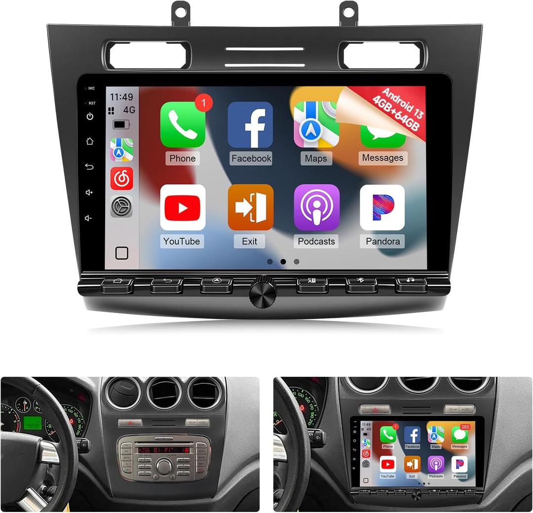 Naifay 4+64G Android13 Car Stereo for Ford Transit Connect 2010 2011 2012 2013 Radio Upgrade, 10.1" IPS Touchscreen for Transit Radio Carplay Android Auto/Bluetooth/Wi-Fi/FM/GPS/SWC/MIC