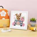 ajepon Dog Diamond Art Kits for Kids with Frame, Animal Diamond Art for Kids Ages 8-12, Dog Diamond Painting Kits for Kid with Beautiful Package for Gift Home Wall Decor (7x7inch) (CC119)