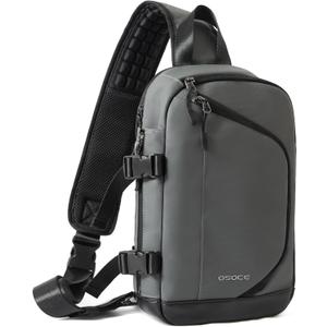 Sling Bag, Waterproof Crossbody Bag Men RFID Sling Backpack with Anti-Theft Pocket EDC Bags for Men with Comfortable Strap Crossbody Shoulder Bags with Water Bottle Holder Casual Travel