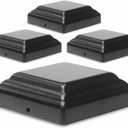 4x4 Aluminum Pyramid Post Cap Cover, Fits 4x4 Nominal Wood Powder Coated Matte Outdoor Post Caps Cover, Fence Wood Post, Decking, Waterproof (Black 4in 4P)