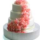 Cakebon Cake Stands - 13.5" Silver with Faux Rhinestones for Cakes and Pastries - Lightweight Polystyrene Foam for Party, Sturdy Wedding Cake Stand (14 Inches, Round)