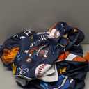 Gusuhome Boys Sports Fitted Sheet Full/Queen Size 3D Soccer Basketball Baseball Football Bedding for Kids Teens Bedroom Comfy Deep Pocket Bed Sheet Set Decorative for Sports Fans Blue (Cl03)