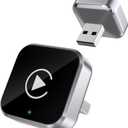 Wireless CarPlay Adapter & Android Auto Dongle, Shiny SilverFast Auto-Connect, Compact Plug & Play Wireless CarPlay Converter for iPhone & Android, USB/USB-C, No Delay, Seamless Reconnection