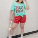 100 Day Brighter Shirt Women Teacher School T-Shirt 100 Days School Teacher Tee Tops (Blue, L)