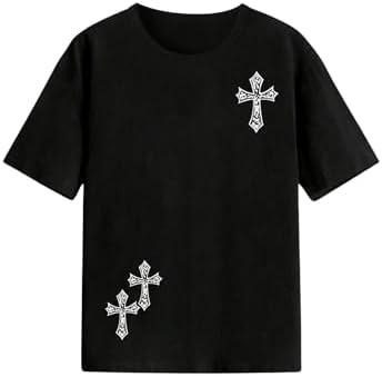 WDIRARA Boy's Cross Graphic T Shirt Short Sleeve Crew Neck Tee Casual Top 9Y