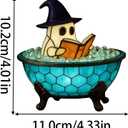 Halloween Ghost Bubble Bath Lamp, Cute Bathtub Ghost Night Lights for Halloween Decor, Halloween Decor for Bathroom, Gift for Book LoversDesk, Shelf, Party & Gift