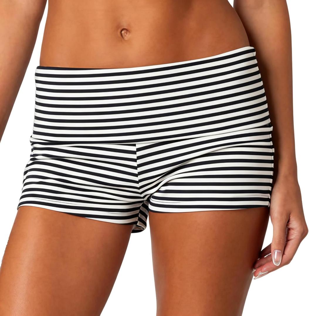 KMBANGI Womens Fold Over Shorts Elastic Waist Y2k Lounge Shorts Foldover Cute Pajama Micro Bottoms Mini Shorts Sleepwear