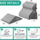 4PCS Wedge Pillow Set for After Surgery, Orthopedic Bed Wedge Pillow for Back Pain Relief, Sitting Up in Bed, Acid Reflux, Adjustable Post Surgery Pillows for GERD, Snoring, Grey