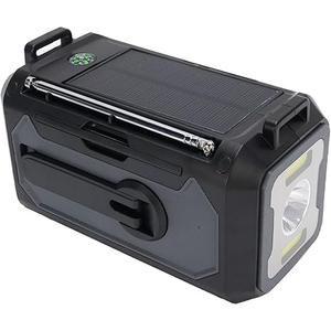 12000mAh Emergency Radio Portable Solar Crank Radio with AM FM WB SOS Flashlight Power Bank for Outdoor Camping Survival Kit