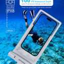 wellhouse Waterproof Phone Pouch, Waterproof Phone Case for iPhone 17 16 15 14 13 Pro Max XS Samsung, IPX8 3D Cellphone Dry Bag Beach Essentials (1 Pack - White8.0, 8 inch)