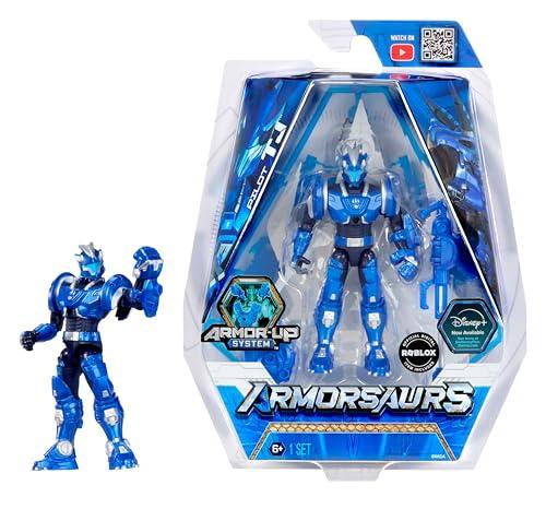 Armorsaurs Triceratops Pilot (TJ) Action Figure Toy, 3.75-Inch Poseable Figure with Interchangeable Armor Pieces and Transforming Weapon, Kids, Boy, Girls, Ages 6+
