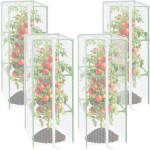 ZeeDix 43.3" x 16.1" Garden Bird Netting for Square Tomato Cage, 4 Pack Garden Mesh Barrier, Plant Covers Protect Tomatoes, Vegetables, Blueberry Bush from Birds & Pests