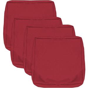 Patio Seat Cushion Covers,Washable Slip Covers Replacement,Waterproof Outdoor Furniture Chair Cushion Pillow Seat Cover for Couch,Garden,Sofa,Red,24"24"4"(4 Covers Only)