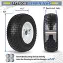 GICOOL 13x5.00-6 Flat Free Lawn Mower Tire and Wheel, 13x5-6 Riding Lawnmower Tire with 3"-6" Centered Hub and 3/4" & 5/8" Bearings, Tractor Turf Tire Turf-Friendly, 2 Pack