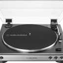 Audio-Technica At-LP60X-GM Fully Automatic Belt-Drive Stereo Turntable, Gunmetal/Black, Hi-Fidelity, Plays 33 -1/3 and 45 RPM Vinyl Records, Dust Cover, Anti-Resonance, Die-Cast Aluminum Platter