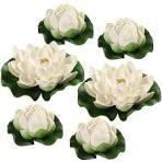 BESPORTBLE Artificial Flowers Simulation Floating Pond Lotus for Decoration Indoor Outdoor Decor Ornaments,6PCS,17cm+10cm