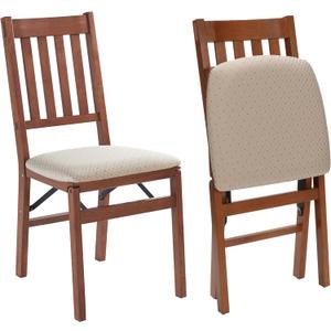MECO STAKMORE Arts and Craft Folding Chair Fruitwood Finish, (Set of 2) , 22.5 in x 17 in x 35.5 in