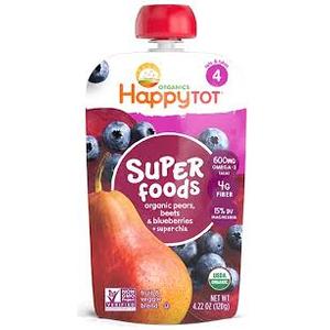 Happy Baby Blueberry, Pear, Beet, 4.22 Ounce (EXP 10/18/26)