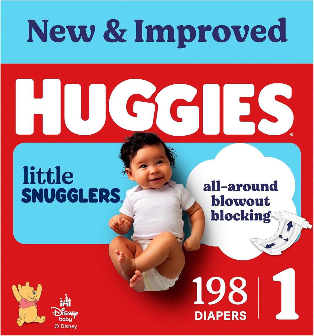 Huggies Little Snugglers Diapers Size 1, 198 Count (6 Packs of 33)