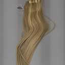 ORIGEN Clip in Hair Extensions Real Human Hair Remy Hair Extensions for Women Full Head Light Blonde Highlights Golden Blonde 120g 7 Pcs 18 Inches (P16/22)
