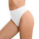 Bellecarrie Women's Thong Rave Bottoms High Waisted High Cut Bikini Bottoms, White, S