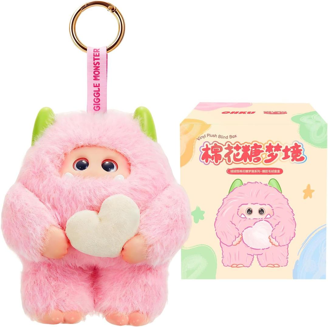 Giggle Monster Marshmallow Dreams Series Vinyl Plush Blind Box Random Design Action Figures Collectible Toys Home Decorations Holiday Birthday Gifts (Single)