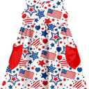 Vieille Little Girls Sleeveless Dress Cute Summer Sundress with Pocket 2-7 Years