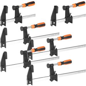 6-Pack 12(4)&6(2) Bar Clamps,Wood Clamps Heavy Duty Force 600 Lbs Adjustable and Release Quickly,Woodworking Clamps Throat Depth 2.5 inch with Plastic Handle