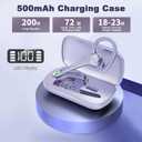 HEIBAS Bluetooth Headset, Wireless Bluetooth Earpiece with 500mAh Charging Case 72 Hours Talking Time Built-in Microphone for iOS Android Cell Phone, V5.1 Hand-Free Headphones for Trucker-Violet