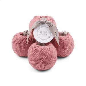 About Strings Lazy Wool - Soft Merino Cotton Blend Yarn, DK Light Worsted Weight, Machine Washable, Non-Itchy, 4 Pack (436 Total Yards), 25 Vibrant Colors for Knitting & Crochet (Blush) (7.06oz (200g))