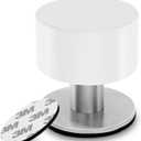 White Door Stops with Extra Stickers, No Drill Heavy Duty Rubber Doorstops,Sound Dampening Door Stopper for Bottom of Door, Home & Office Use, 2 Pack