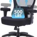 Ergonomic Big and Tall Office Chair 500LBS Heavy Duty Executive ComputerChair with Lumbar Support,Extra Wide Seat Mesh DeskChair with Flip Arms