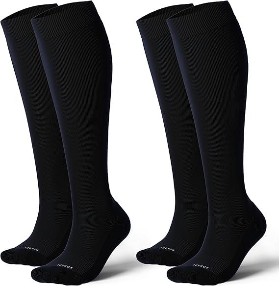 Soft Cotton Compression Socks for Women Men 20-30mmHg Knee High Support for Circulation, Nurses, Pregnancy, Travel