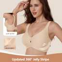 Womens Seamless Wireless Supportive Bra Push Up Comfortable Soft No Underwire Full Coverage Everyday Bra (XXXL)