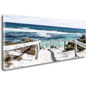 DZL Art S74250 Rottnest Island Beach Seascape Painting Sea Nature Pictures Wall Art Canvas Prints Painting Ready to Hang for Living Room Bedroom Decor Office Wall Decor Home Decoration, 40"L x 20"W